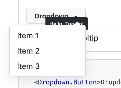 A tooltip covered by a dropdown menu. Is this actually better? Who knows.